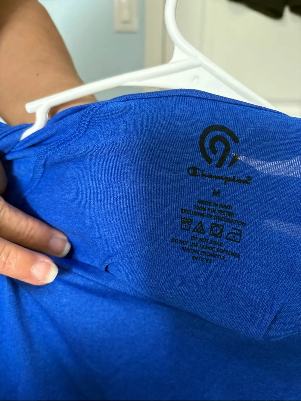 Champion Blue Short Sleeve Tee with Interior Logo - Picture 2 of 2